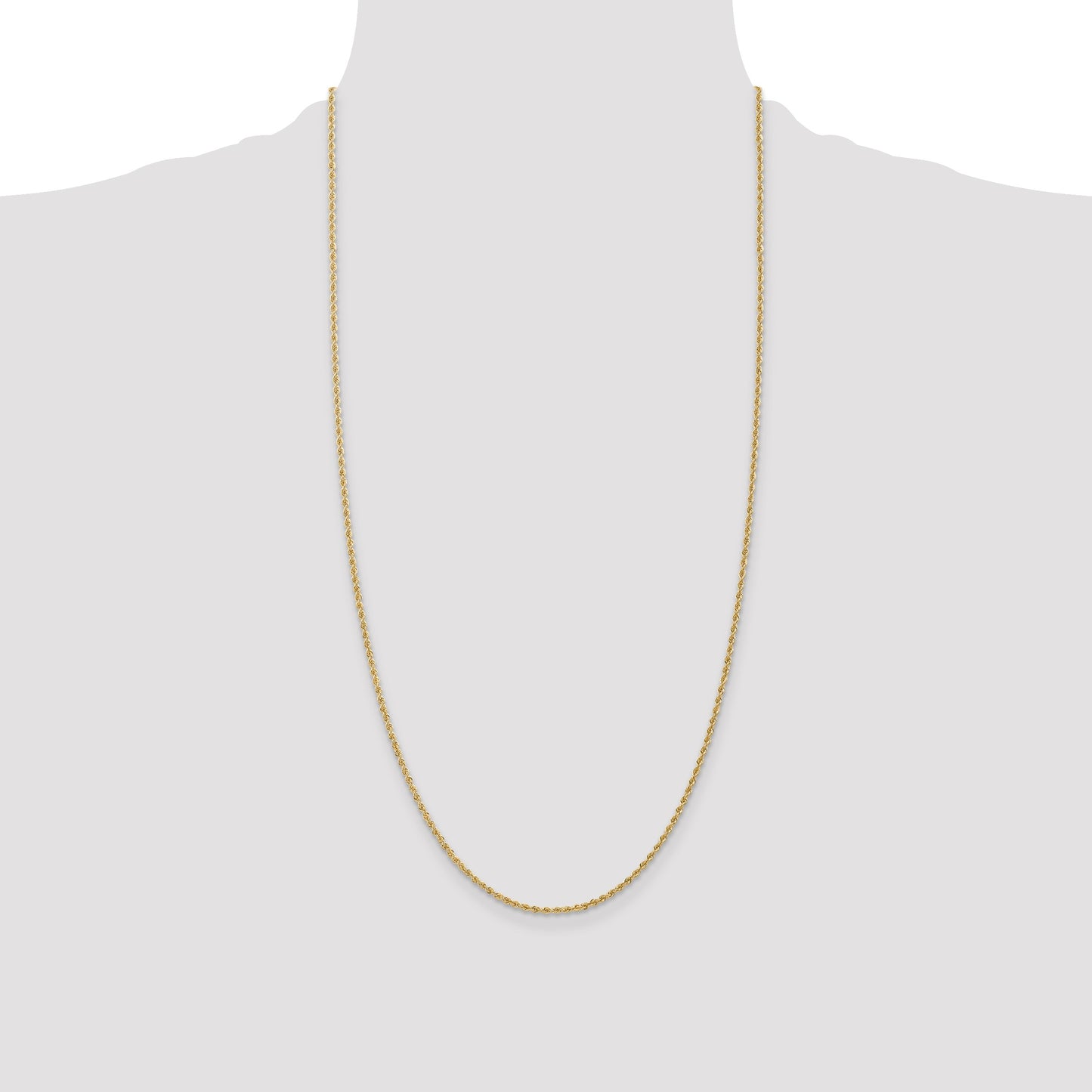 14K 28 inch 1.5mm Regular Rope with Lobster Clasp Chain