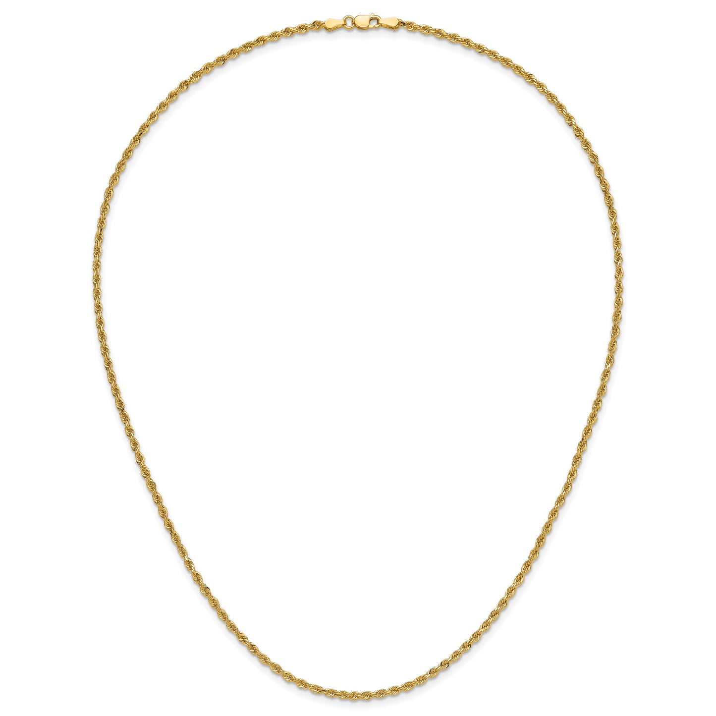 14K 20 inch 2.25mm Diamond-cut Rope with Lobster Clasp Chain