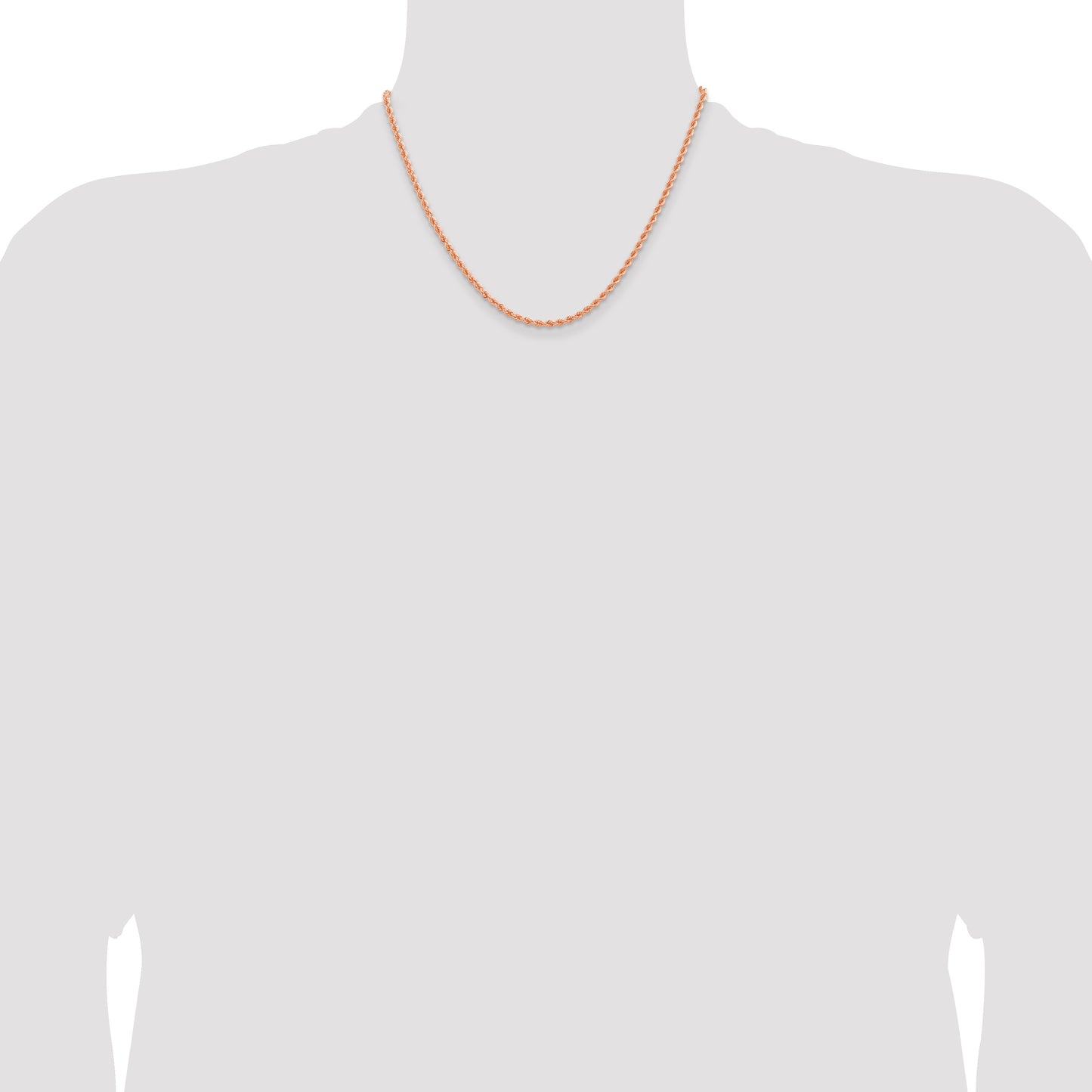 14k Rose Gold 2.75mm Diamond-cut Rope Chain
