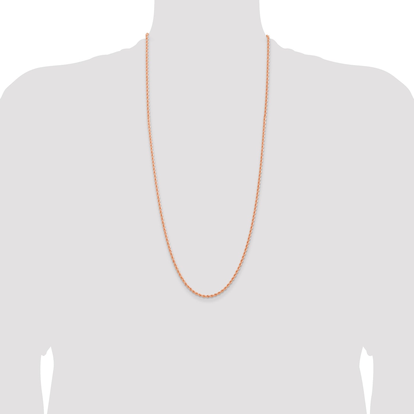 14k Rose Gold 2.75mm Diamond-cut Rope Chain