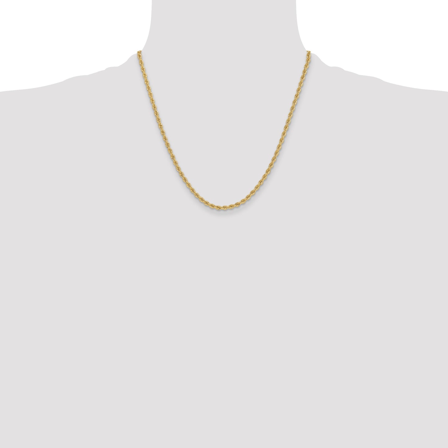 14k 3.3mm Solid Rope Chain