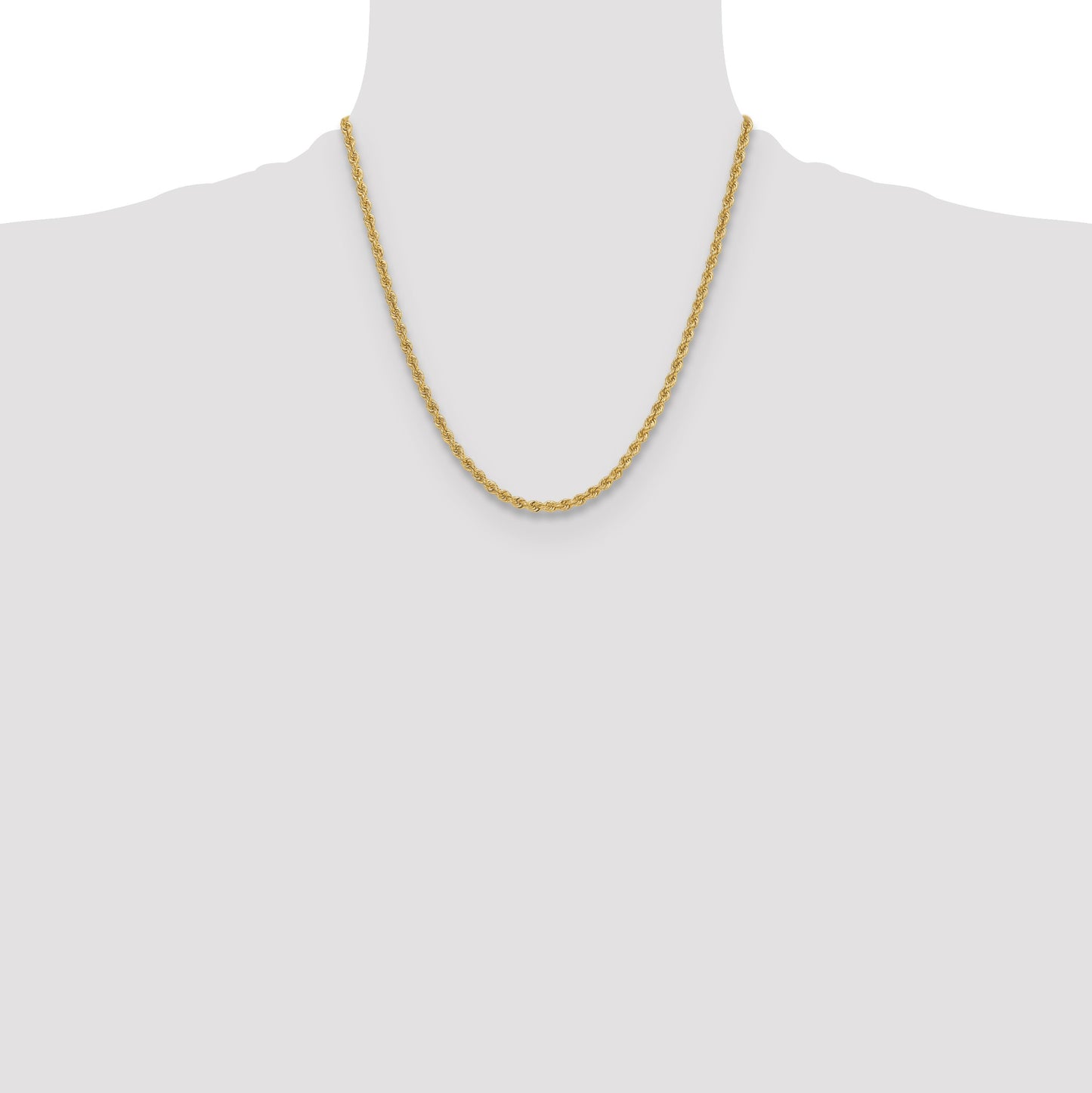 14k 3.8mm Solid Rope Chain