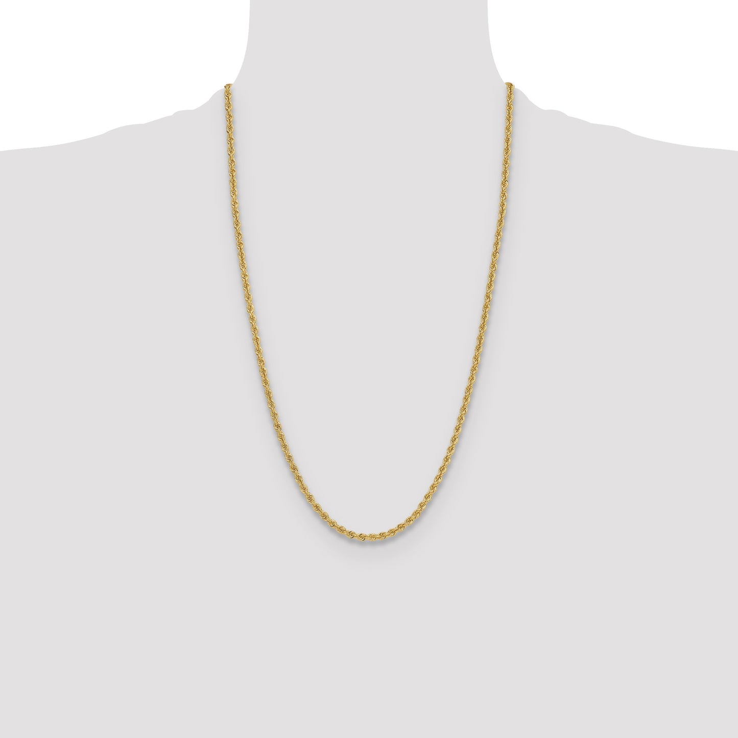 14k 3.8mm Solid Rope Chain