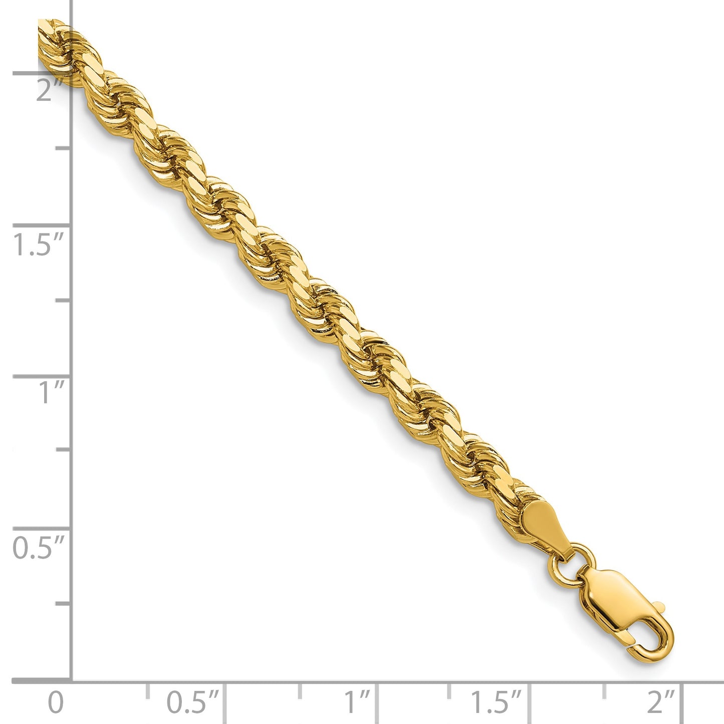 14K 20 inch 4.25mm Diamond-cut Rope with Lobster Clasp Chain