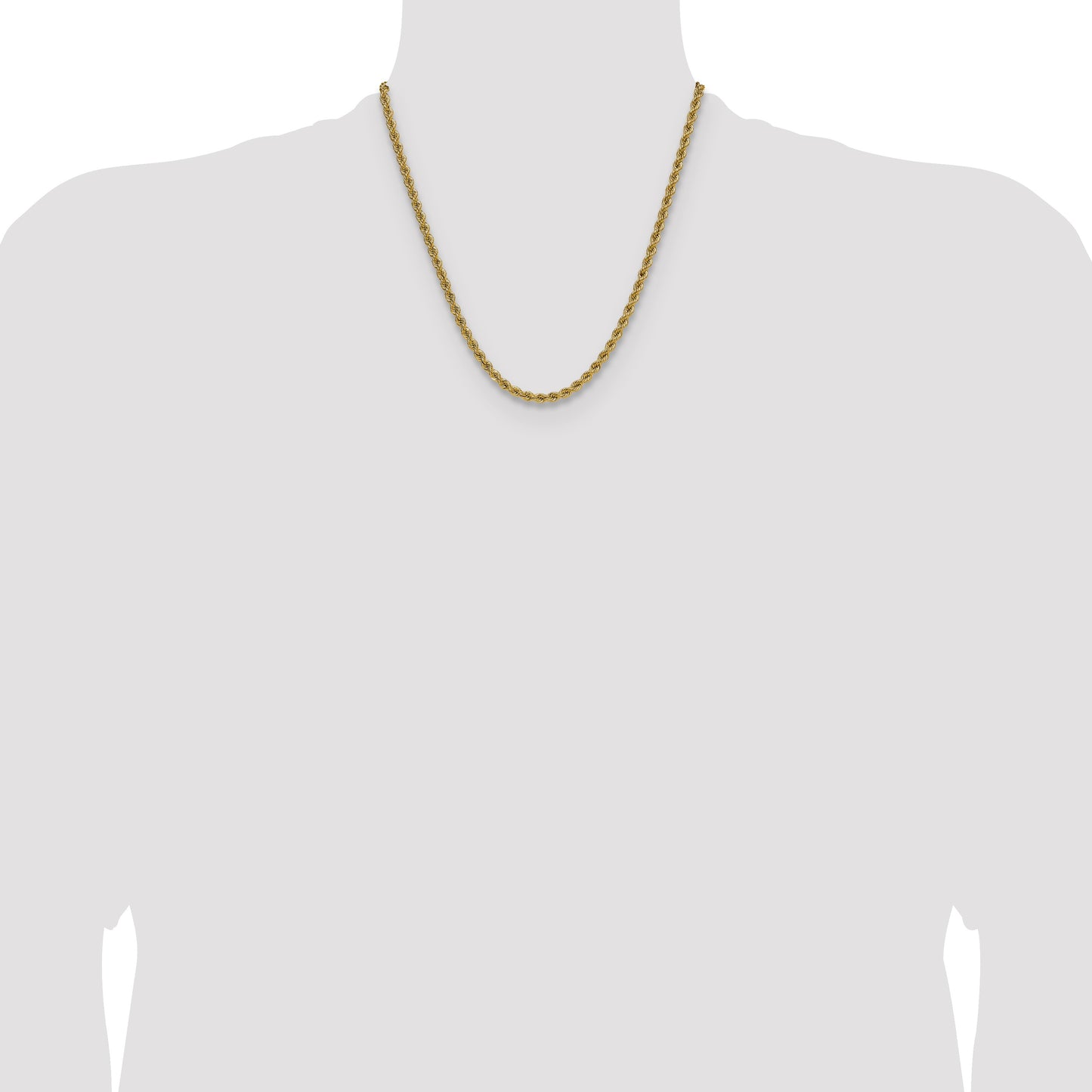 14k 4.2mm Solid Rope Chain