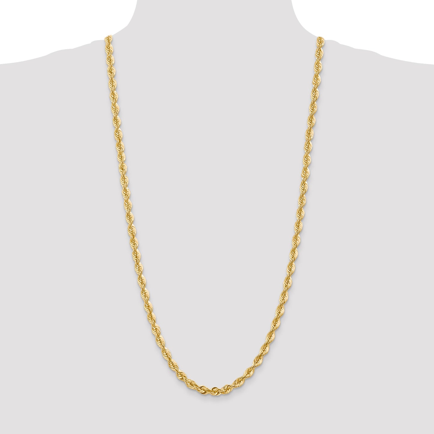 14K 30 inch 6mm Regular Rope with Fancy Lobster Clasp Chain