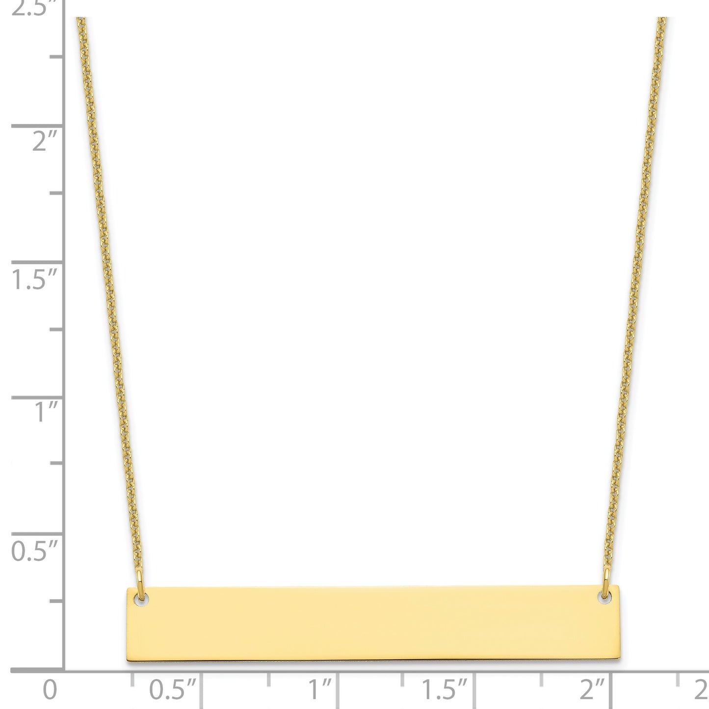 10k Yellow Gold Large Blank Bar Necklace