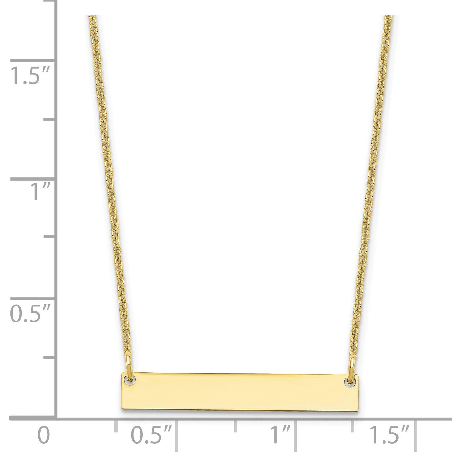 10k Yellow Gold Small Blank Bar Necklace