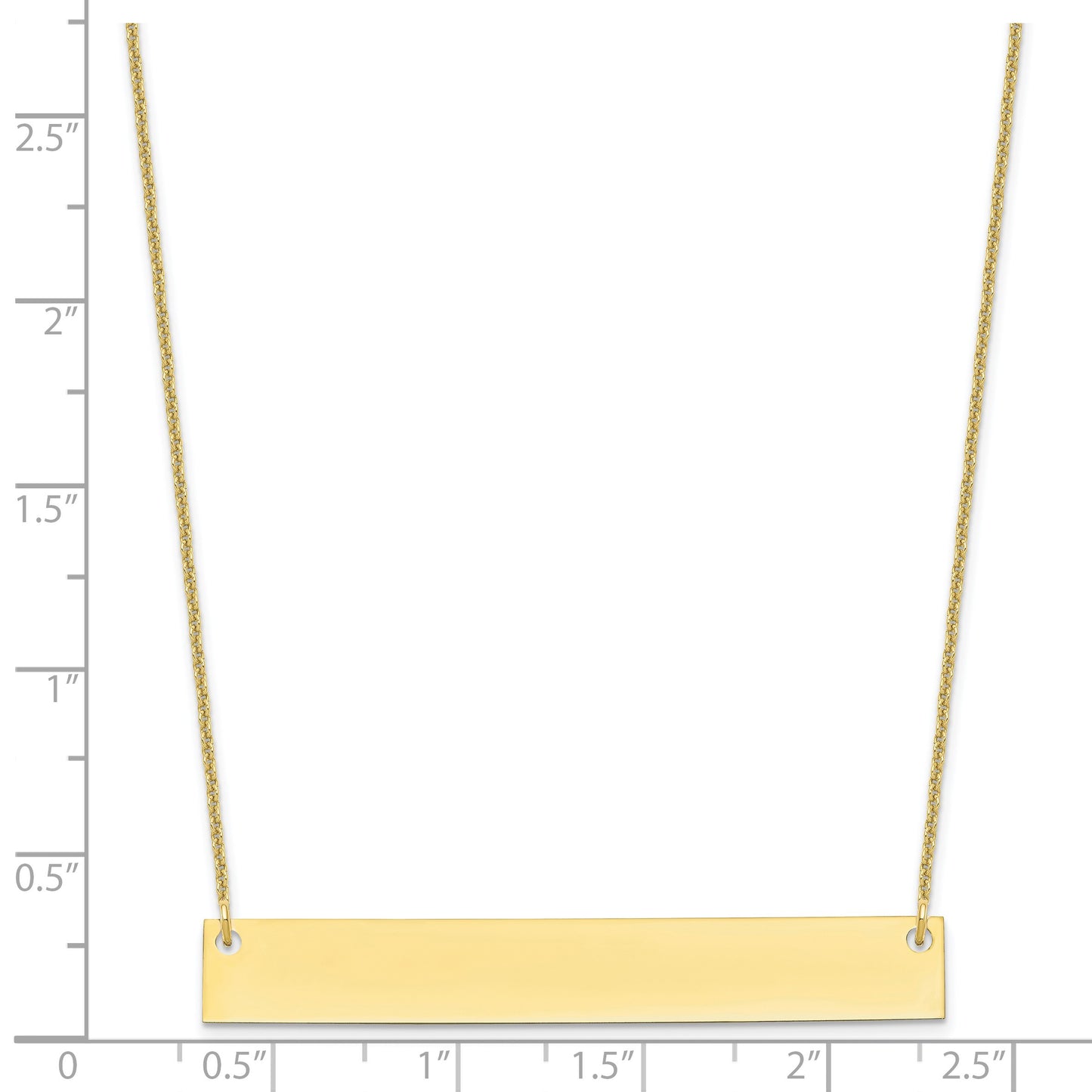 10k Yellow Gold Large Blank Bar Necklace