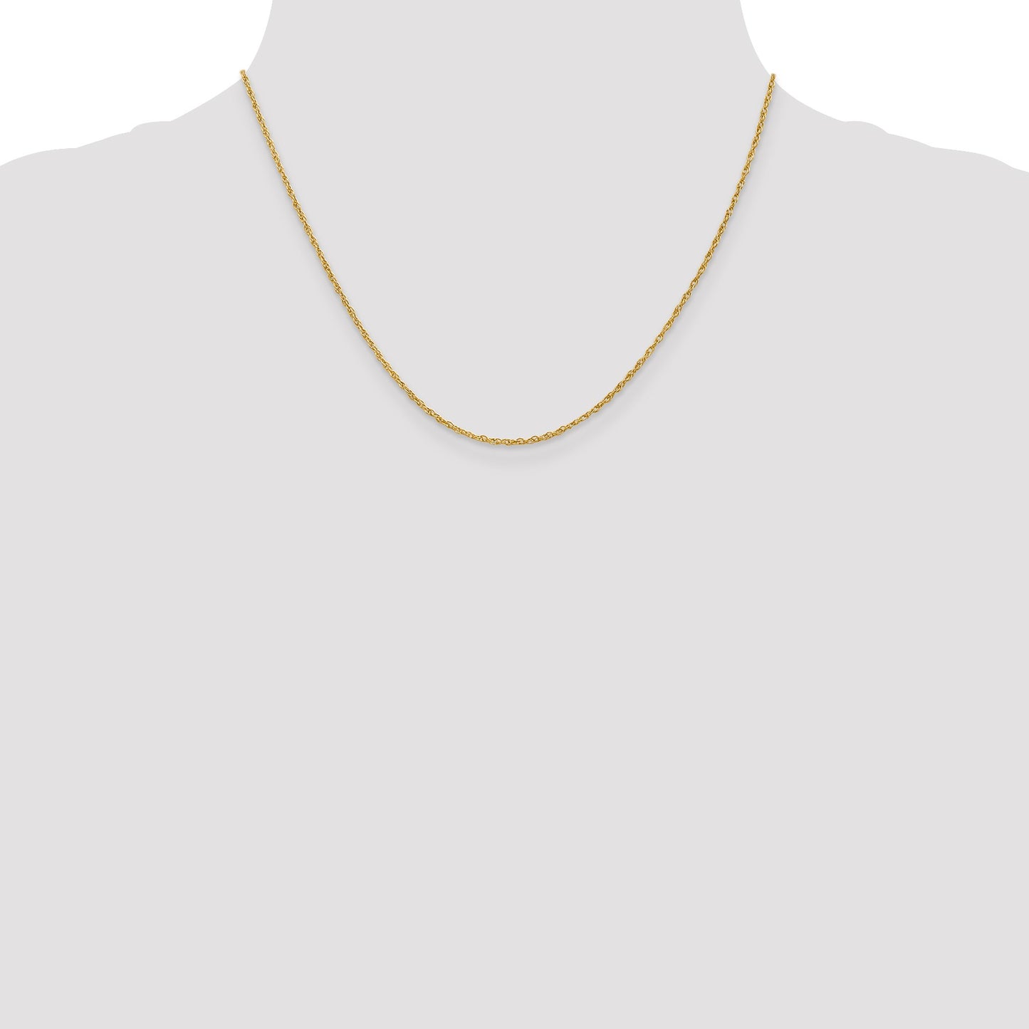 18K 18 inch 1.3mm Baby Rope with Lobster Clasp Chain