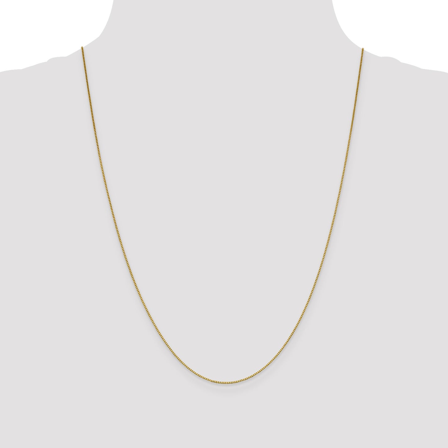 18K 24 inch .7mm Box with Lobster Clasp Chain