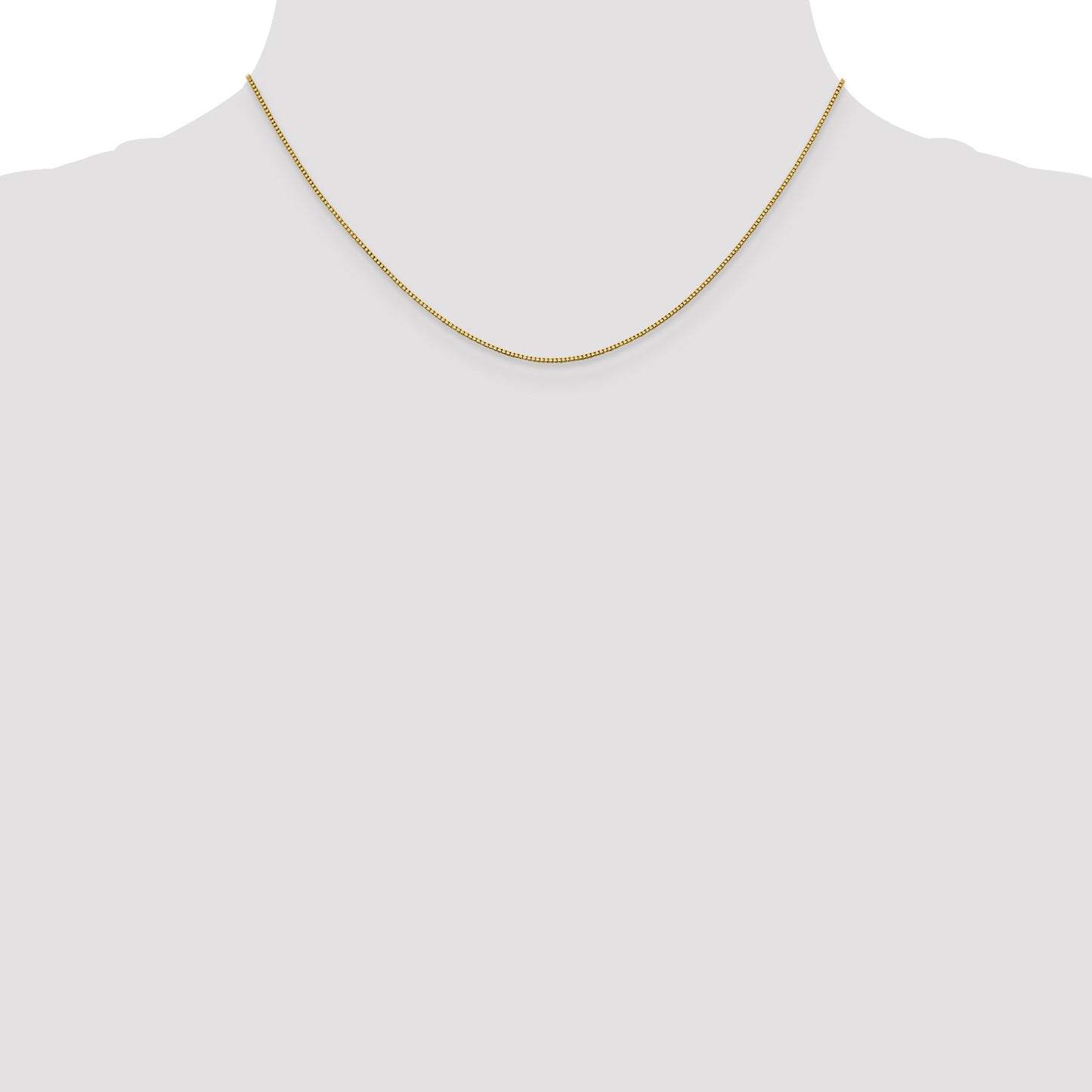 18K 16 inch .9mm Box with Lobster Clasp Chain