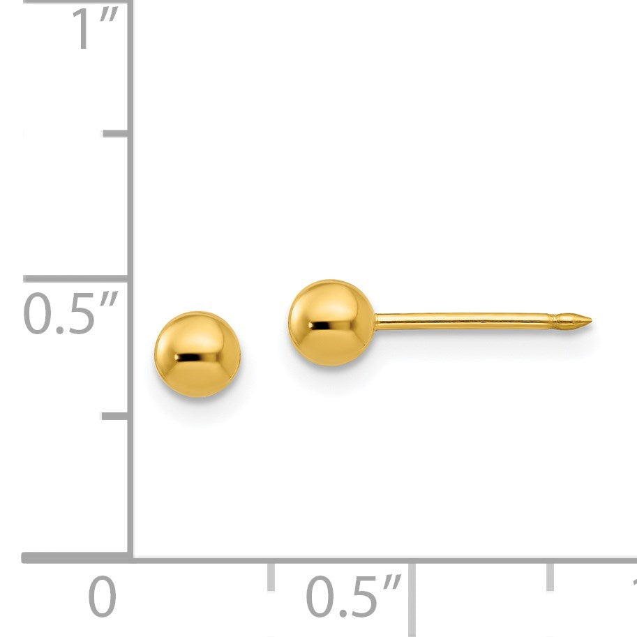 Inverness 14k 4mm Ball Post Piercing Earrings