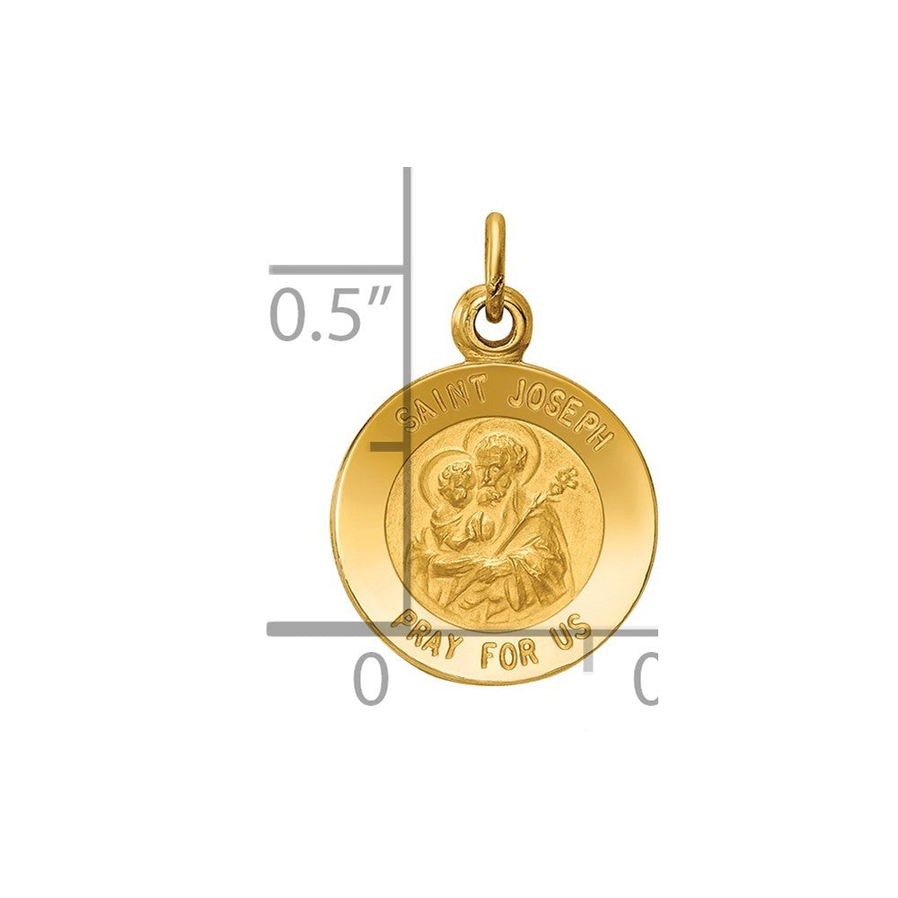 14k Yellow Gold Saint Joseph Medal Charm