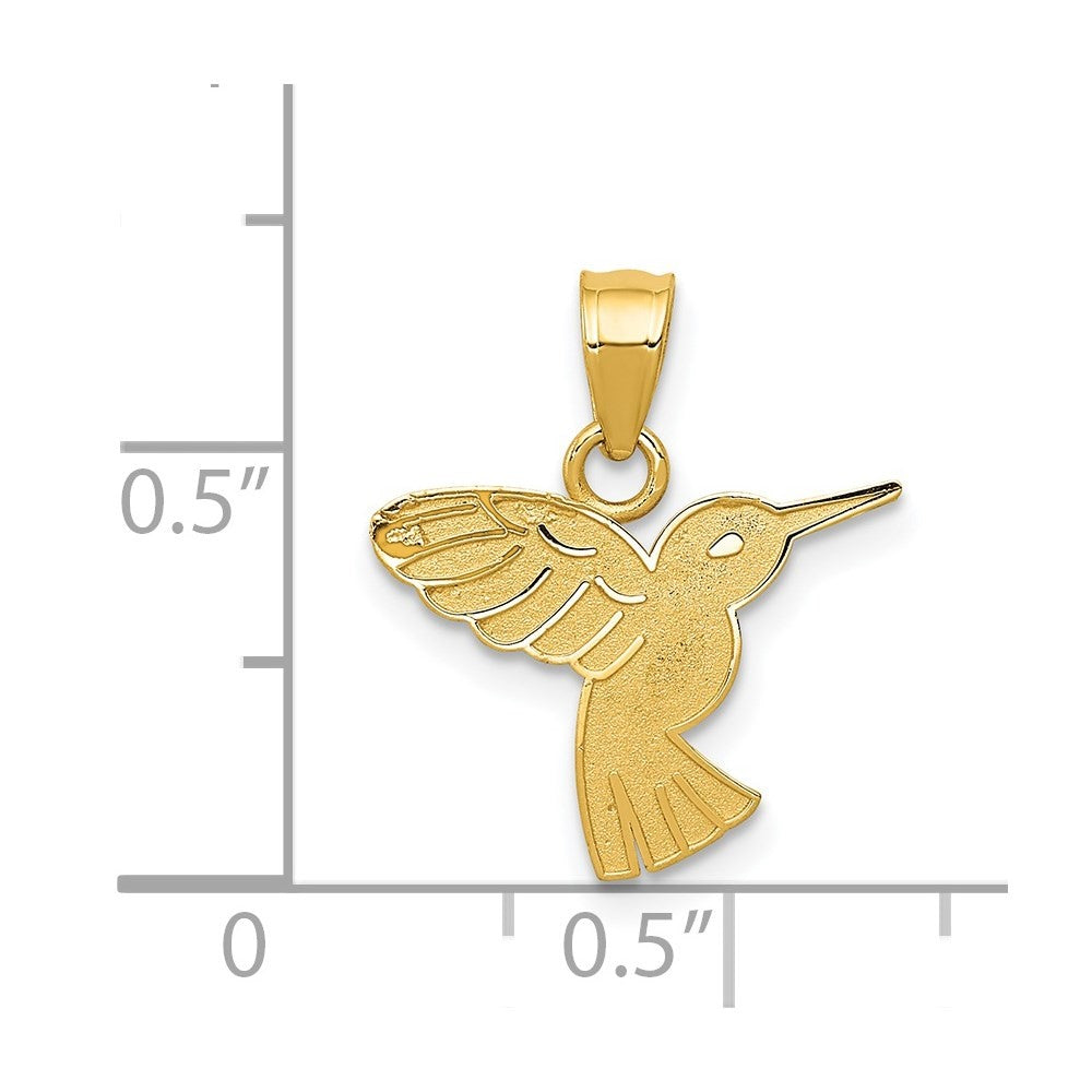 14k Yellow Gold Hummingbird Pendant
