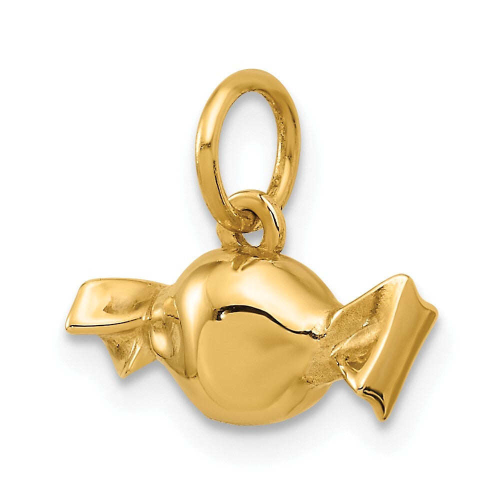 14k Yellow Gold Fancy Taffy Charm Pendant for Women
