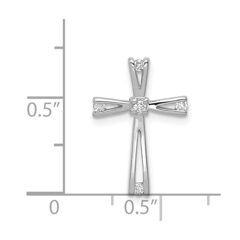 14k White Gold Diamond Cross Pendant