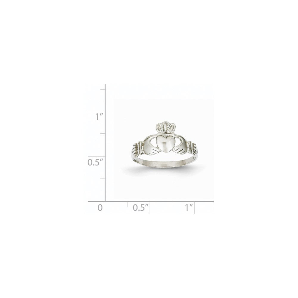 14k White Gold Ladies Claddagh Ring