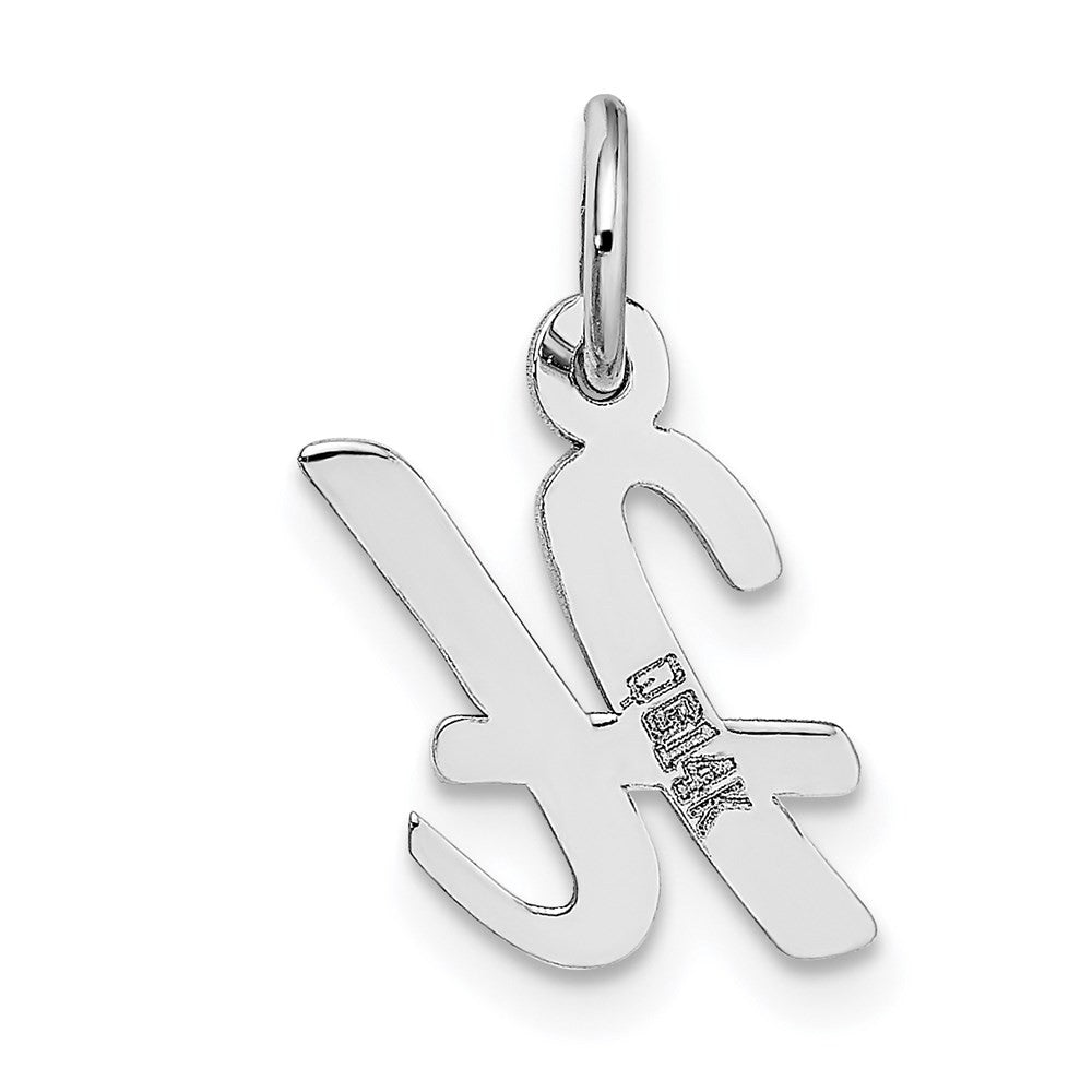 14k White Gold Small Script Letter H Initial Charm Pendant