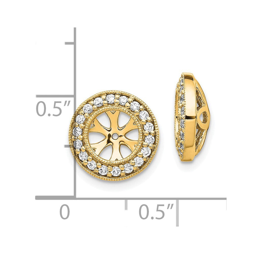 14k Yellow Gold 1/3ct Diamond Earring Jackets