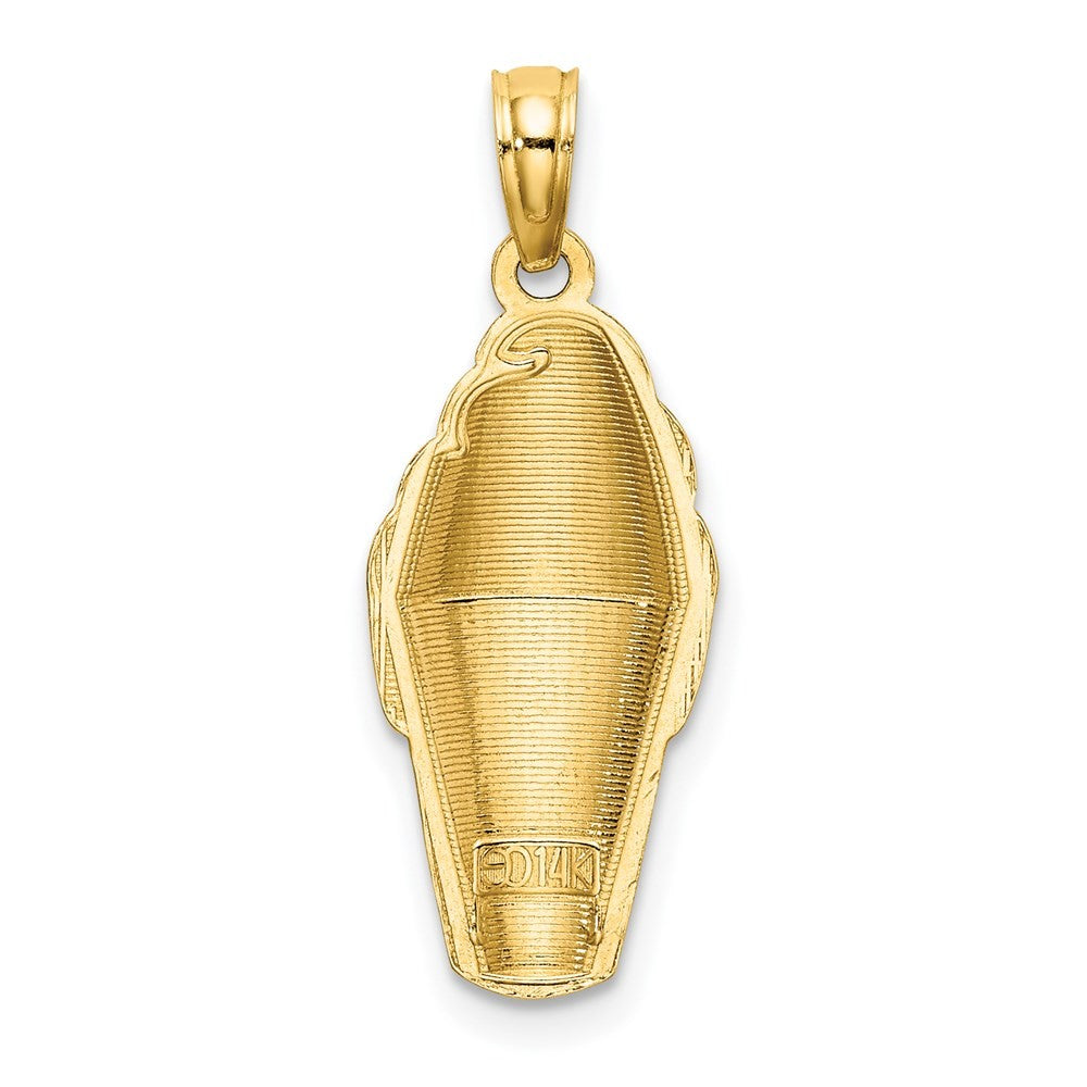 14k Yellow Gold w/Brown Enamel Chocolate Ice Cream Cone Charm
