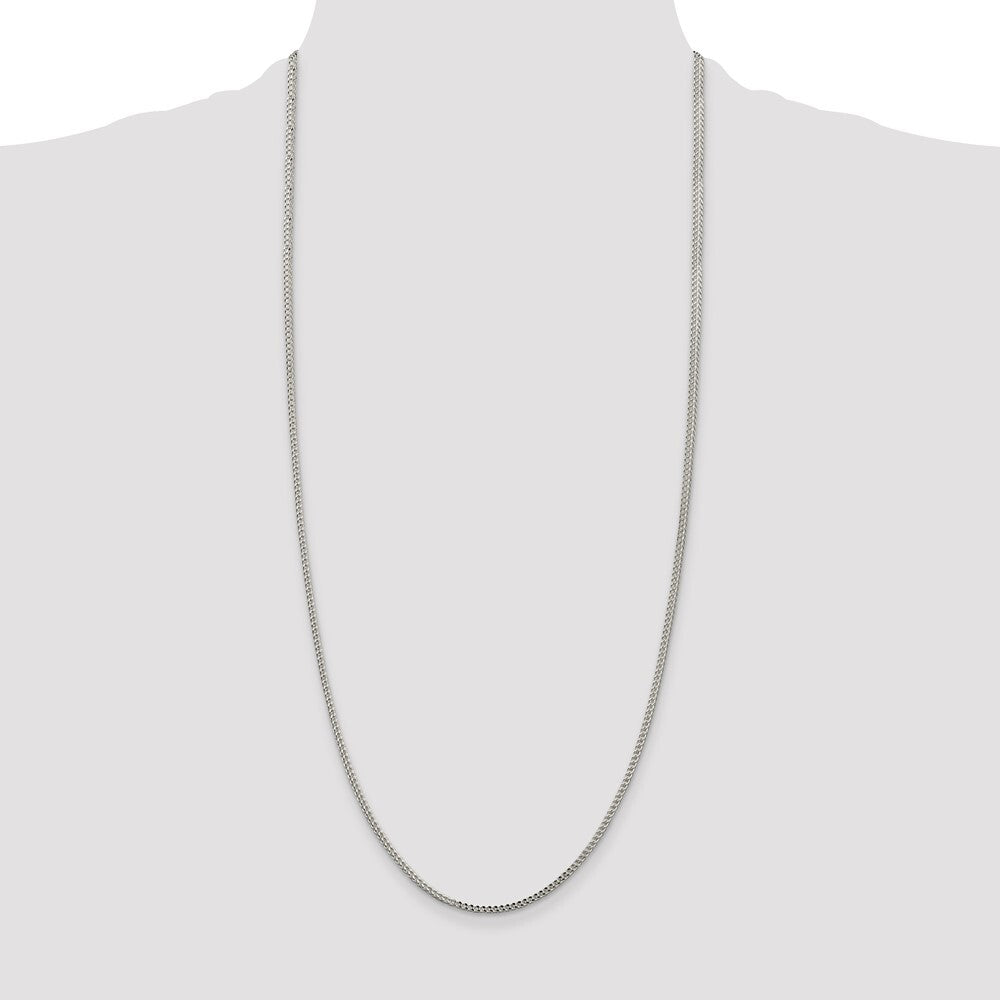 Sterling Silver 2mm Diamond-cut Square Franco Chain