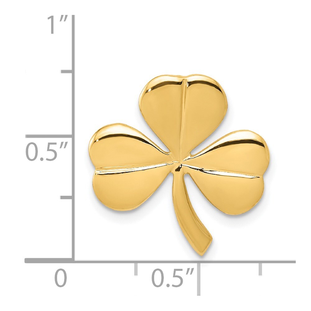 14k Yellow Gold Shamrock Chain Slide Pendant for Women