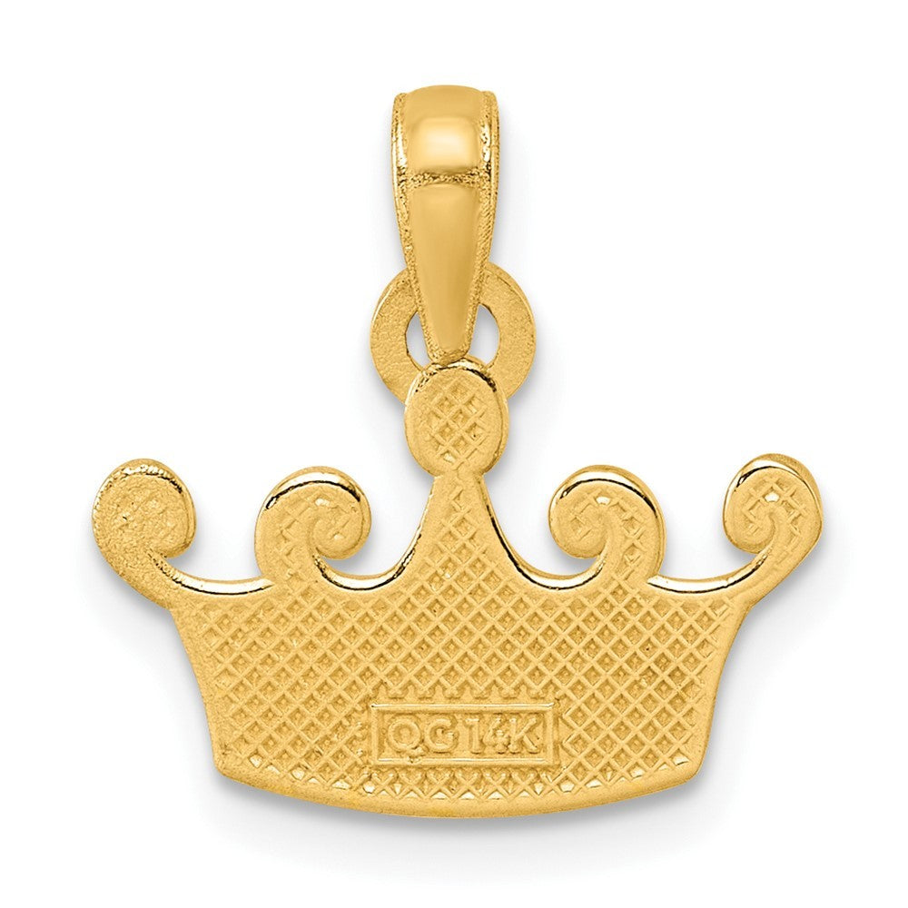 14k Yellow Gold Polished Crown Pendant