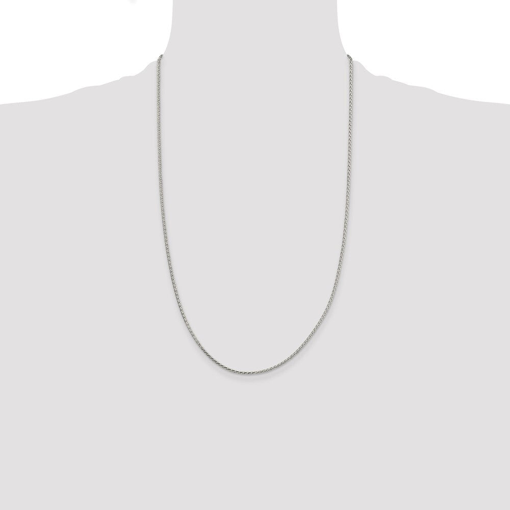 Sterling Silver 1.7mm Diamond-cut Round Spiga Chain