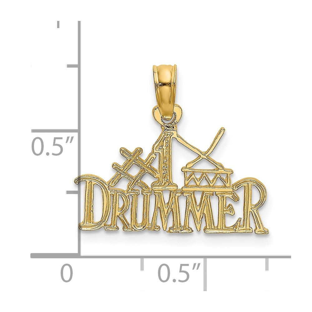 14k Yellow Gold #1 DRUMMERCharm