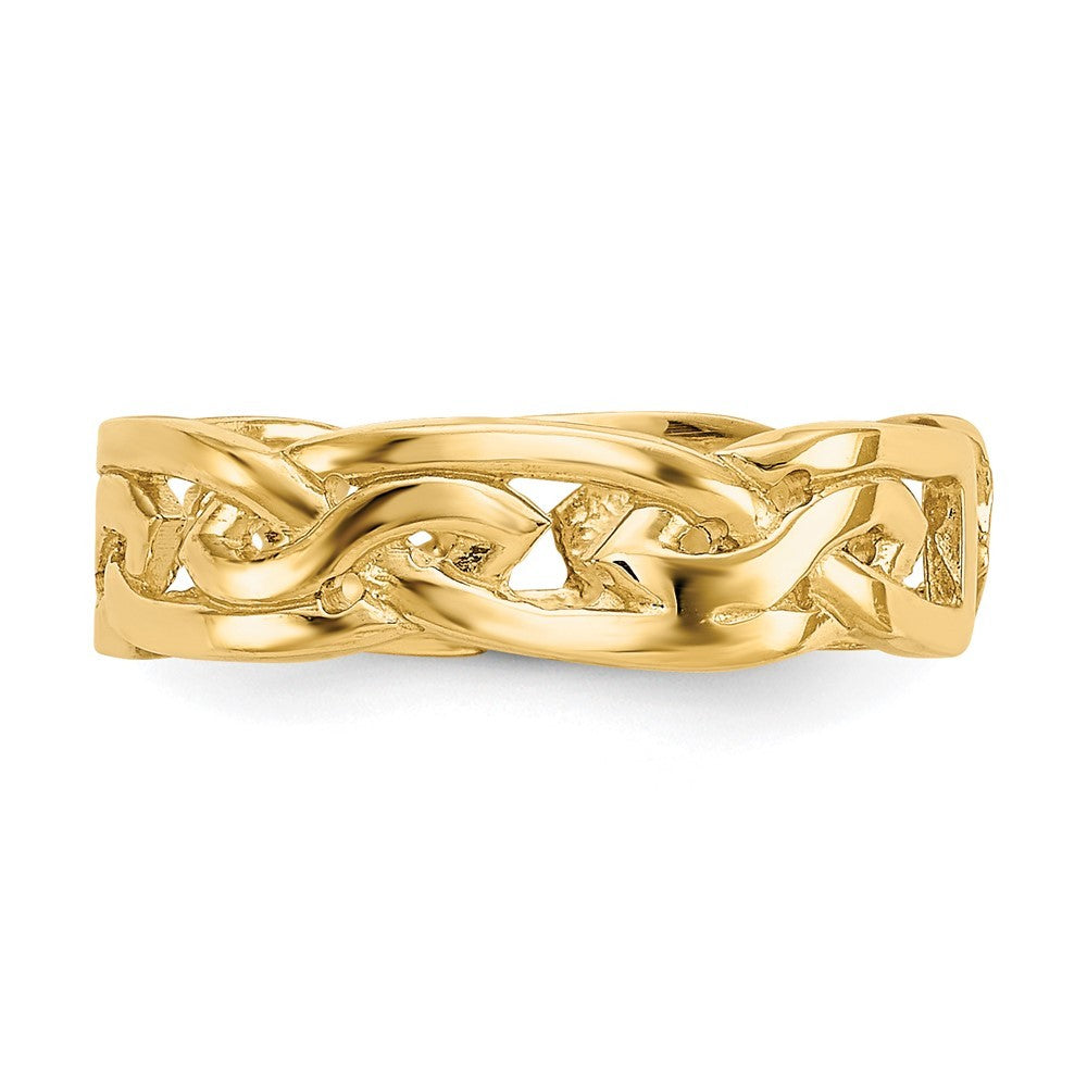 14k Yellow Gold Weave Toe Ring