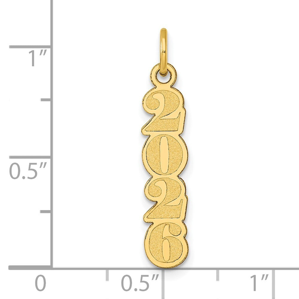 14k Yellow Gold Polished and Satin Vertical 2026 Charm