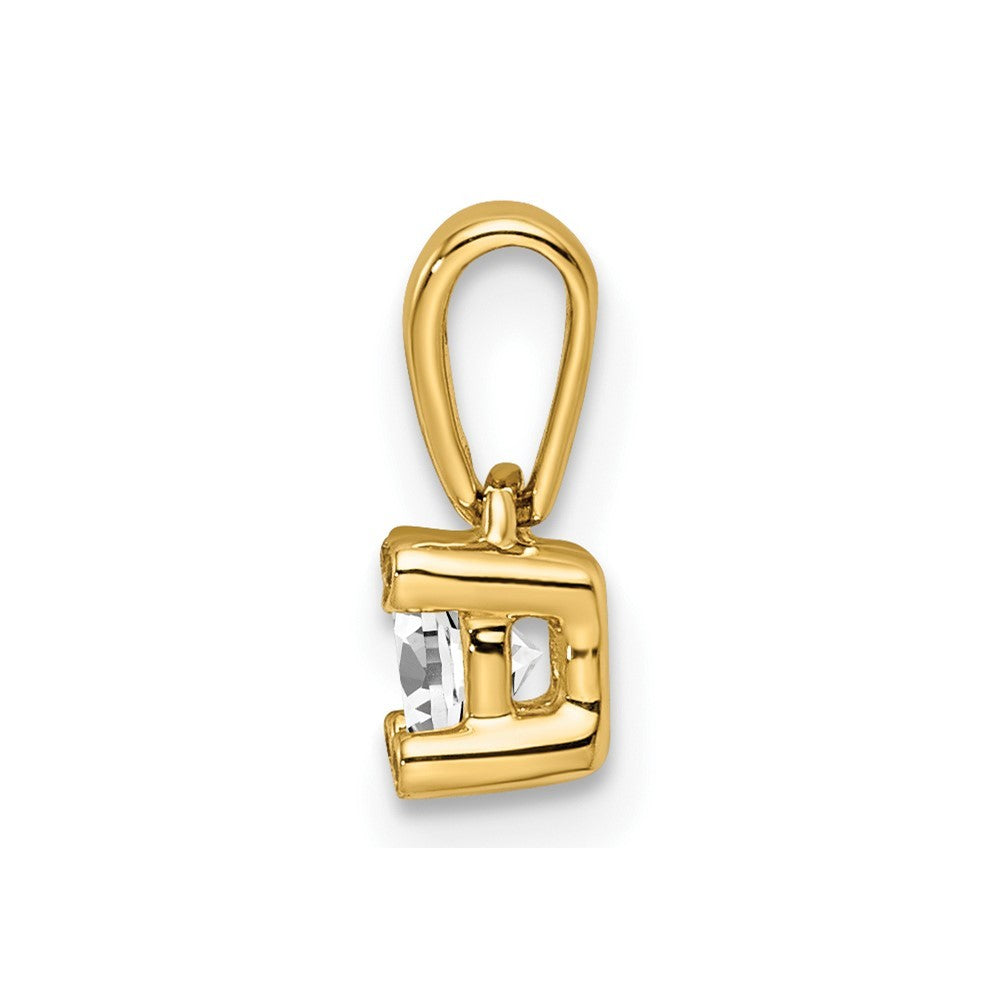 14k Yellow Gold Family Jewelry Diamond Semi-Set Pendant