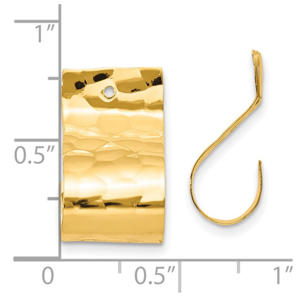 14k Yellow Gold Polished Hammered Earring Jackets