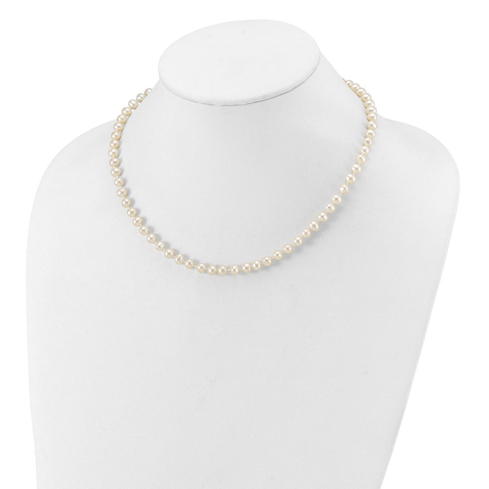 14k Yellow Gold 5-6mm White Freshwater Cultured Pearl 16 inch Necklace