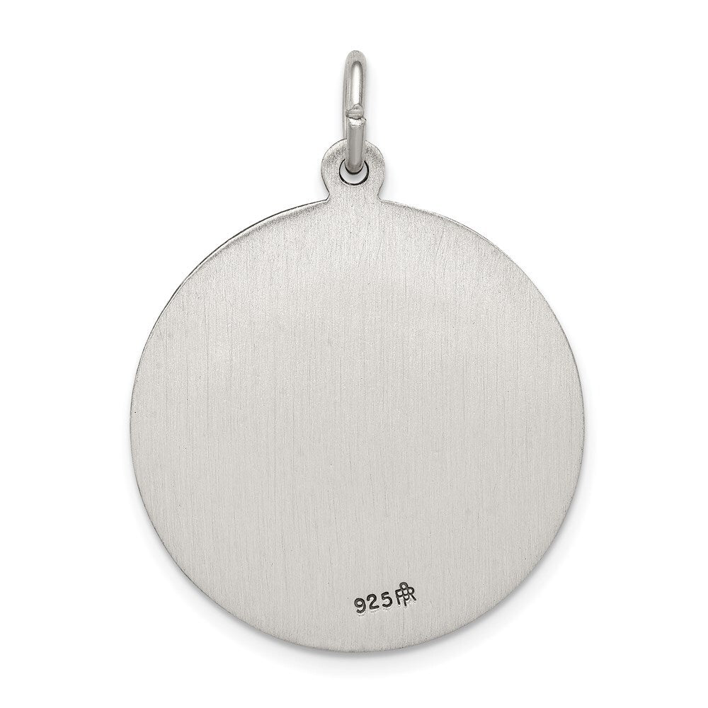 Sterling Silver Antiqued Saint Michael Medal Pendant