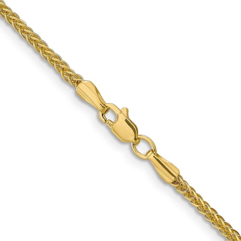 14k Yellow Gold 16 inch 2mm Semi-Solid 3-Wire Wheat Chain Necklace