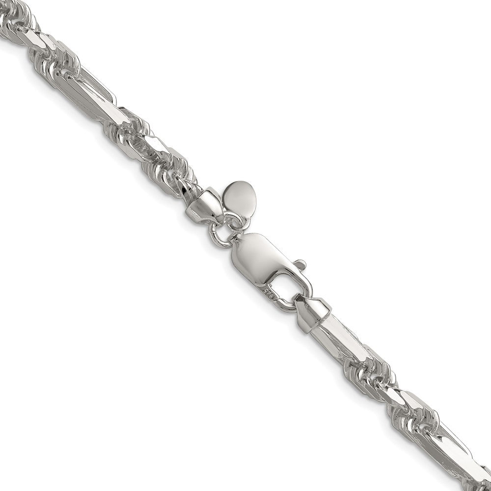 Sterling Silver 6mm Diamond-Cut Figarope Chain Necklace