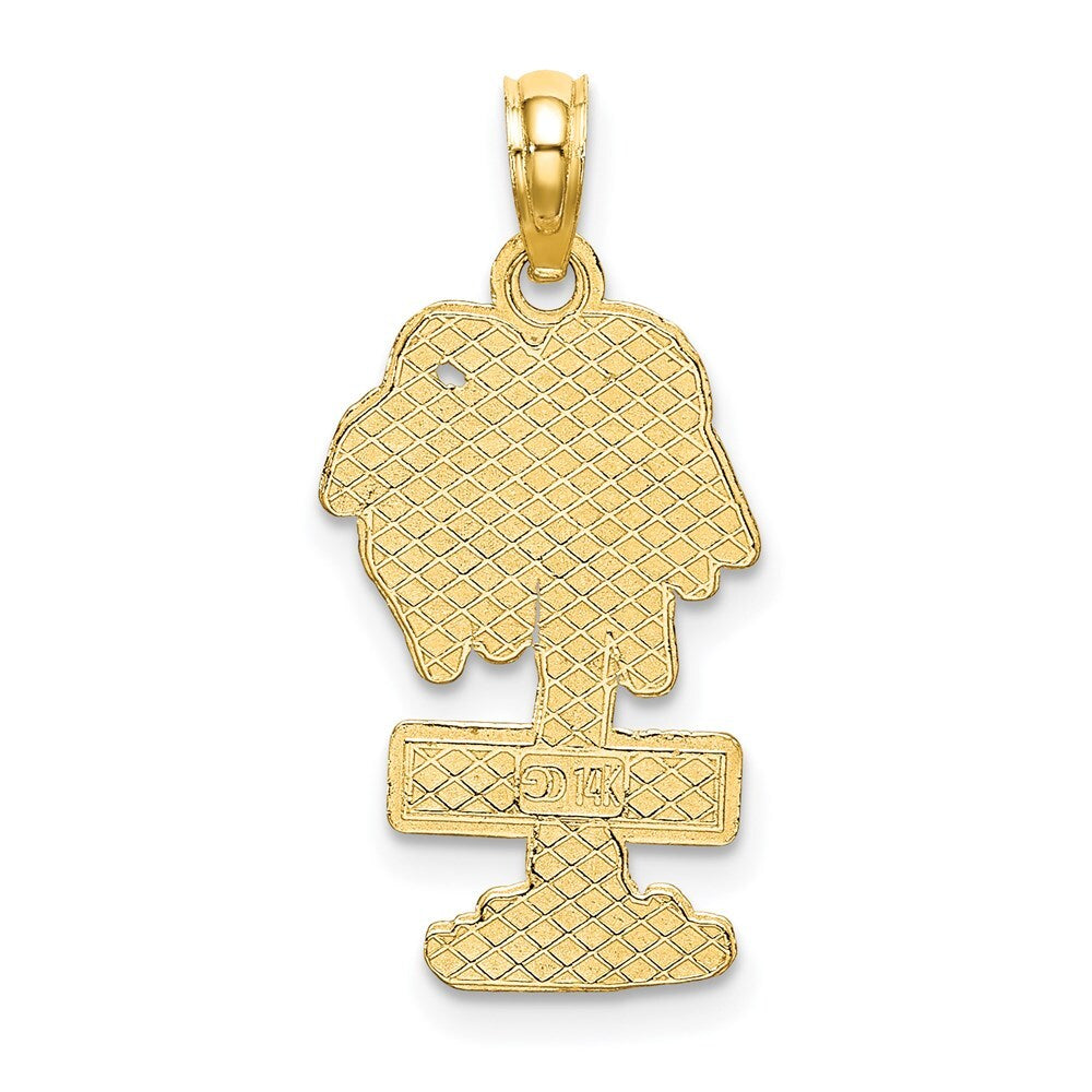 14k Yellow Gold SAN DIEGO Palm Tree Charm Pendant for Women