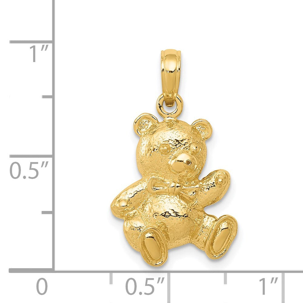 14k Yellow Gold Teddy Bear Pendant for Women
