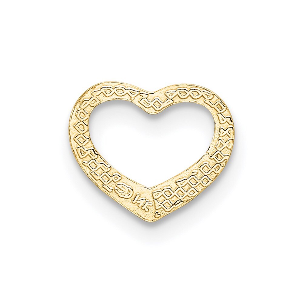 14k Yellow Gold Polished Mini Floating Heart Slide Pendant for Women
