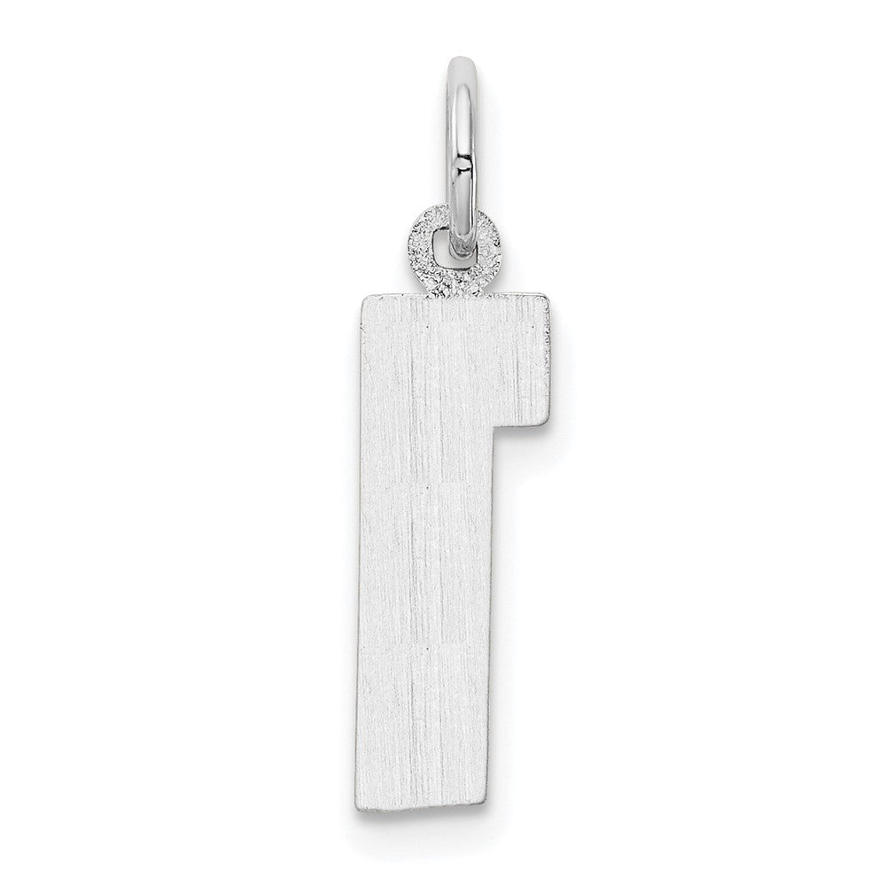 14K White Medium Polished Number 1 Charm