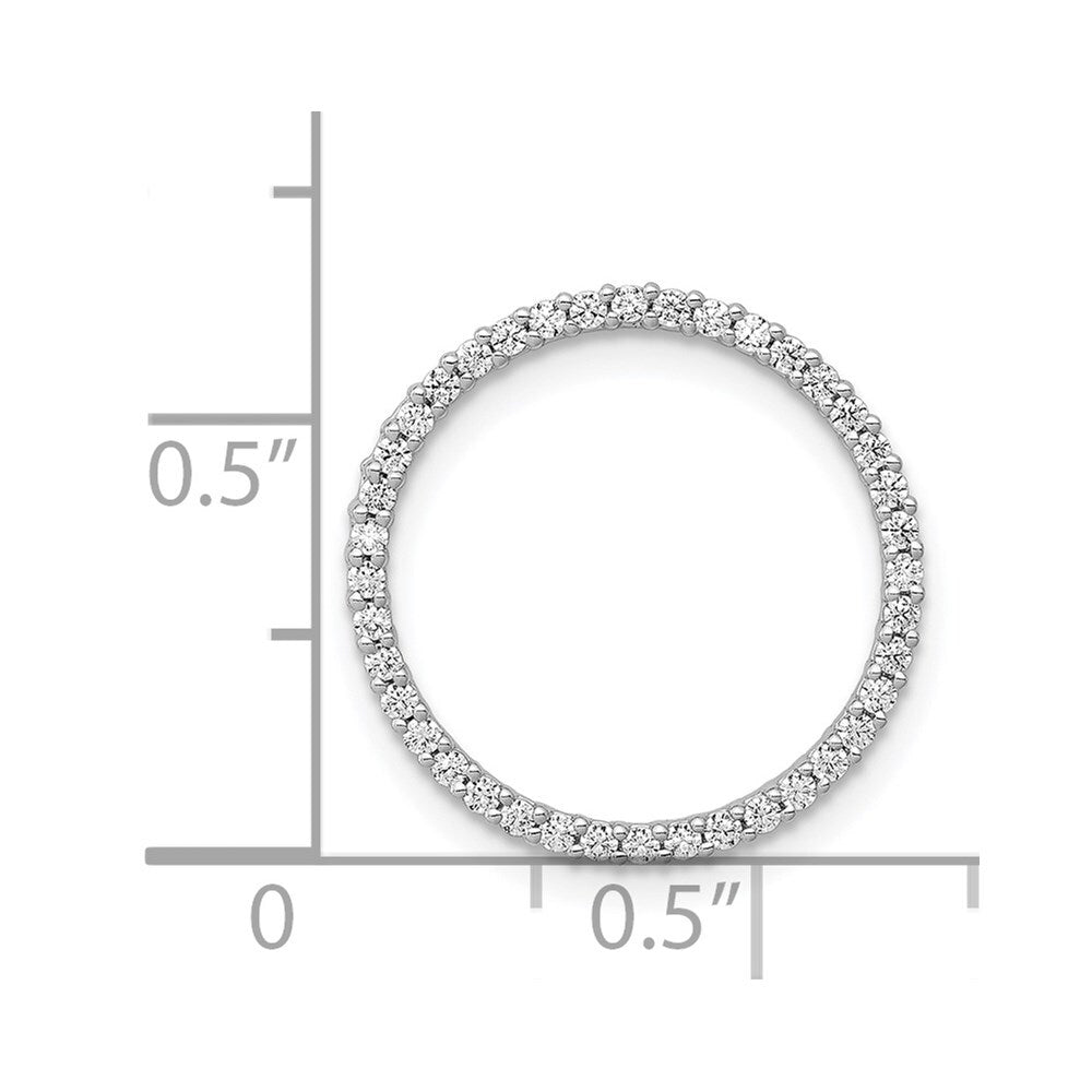 14k White Gold 1/4ct. Diamond Circle Chain Slide Pendant for Women