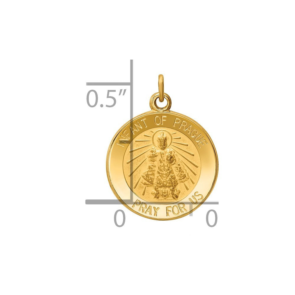 14k Yellow Gold Infant of Prague Medal Charm