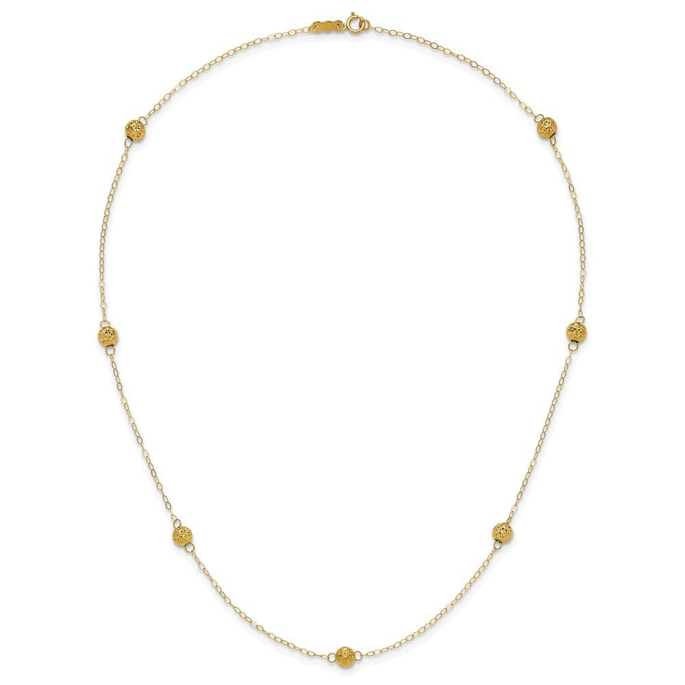 14k Yellow Gold Bead Necklace
