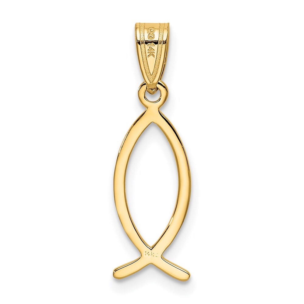 14k Yellow Gold Ichthus Fish Pendant for Women