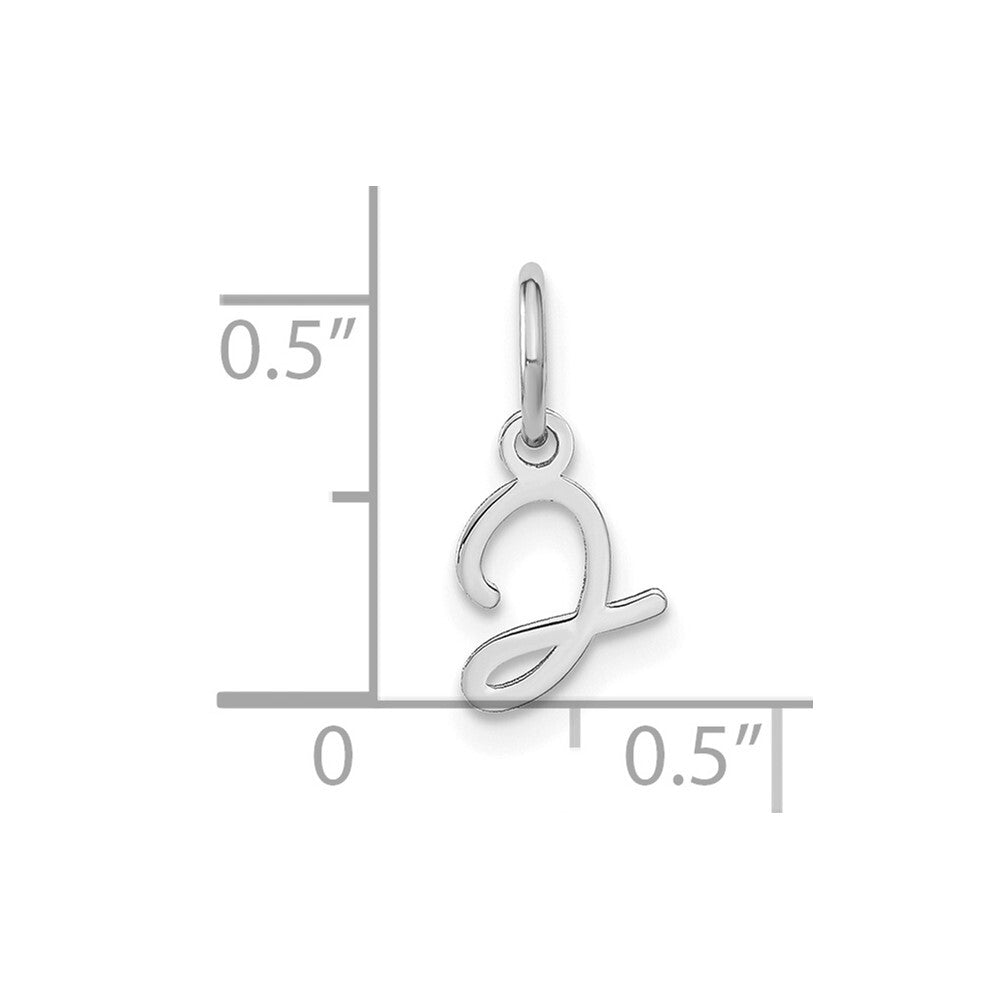 14k White Gold Upper case Letter J Initial Charm Pendant for Women