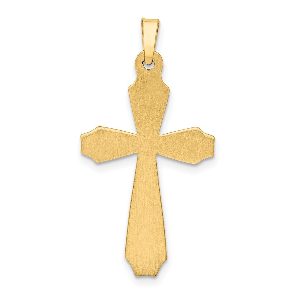 14k Yellow Gold Textured and Polished Passion Cross Pendant