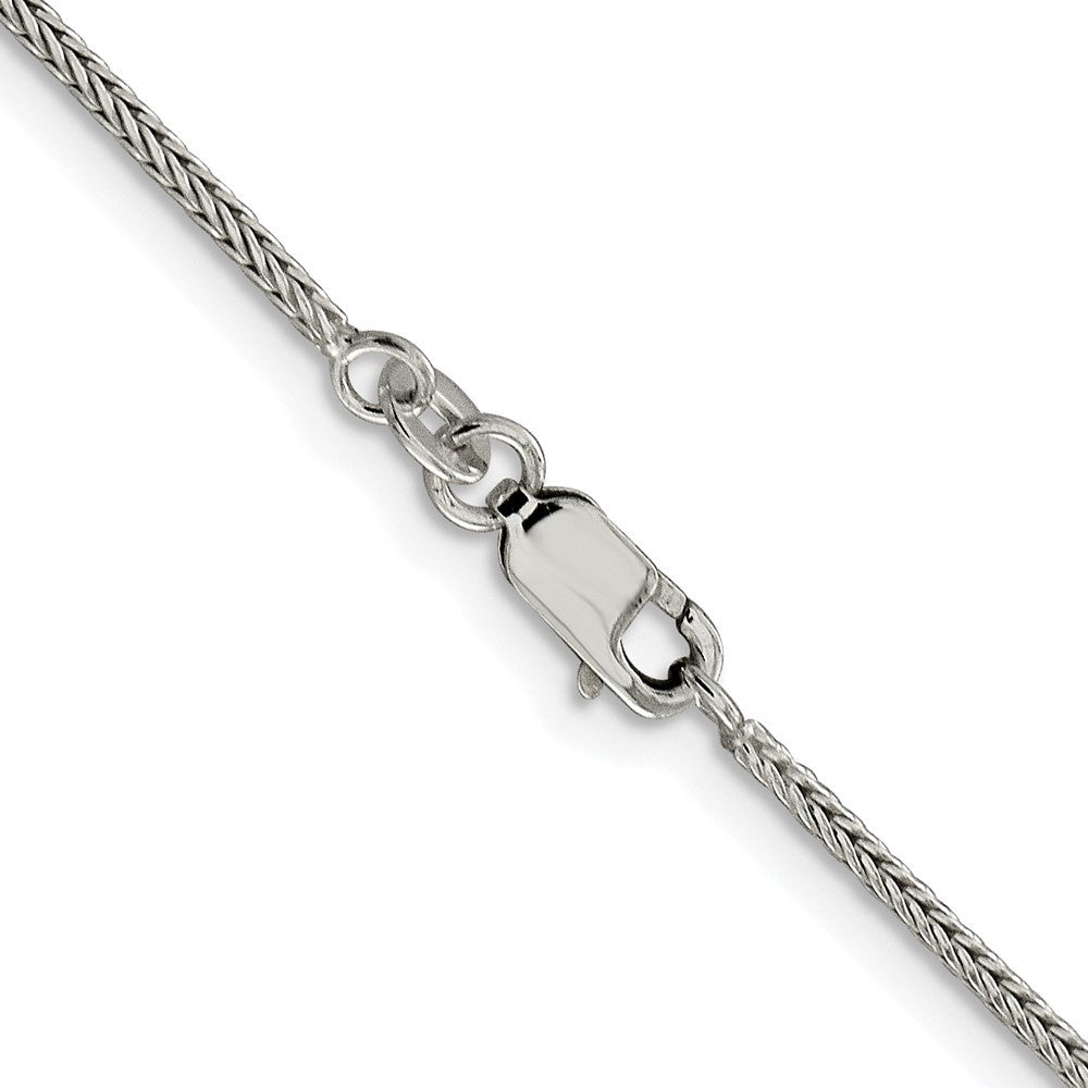 Sterling Silver Rhodium-plated 1.45mm Diamond-cut Round Franco Chain Necklace