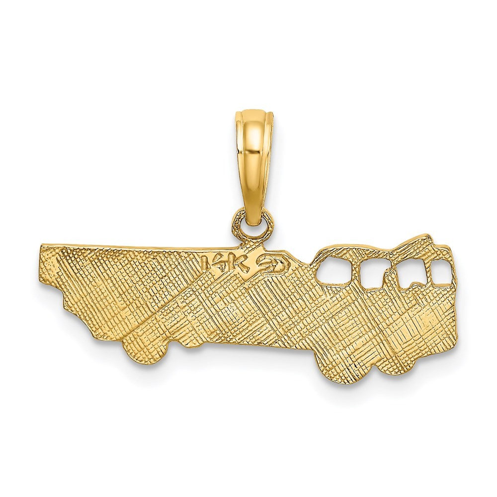 14k Yellow Gold Fire Truck Charm